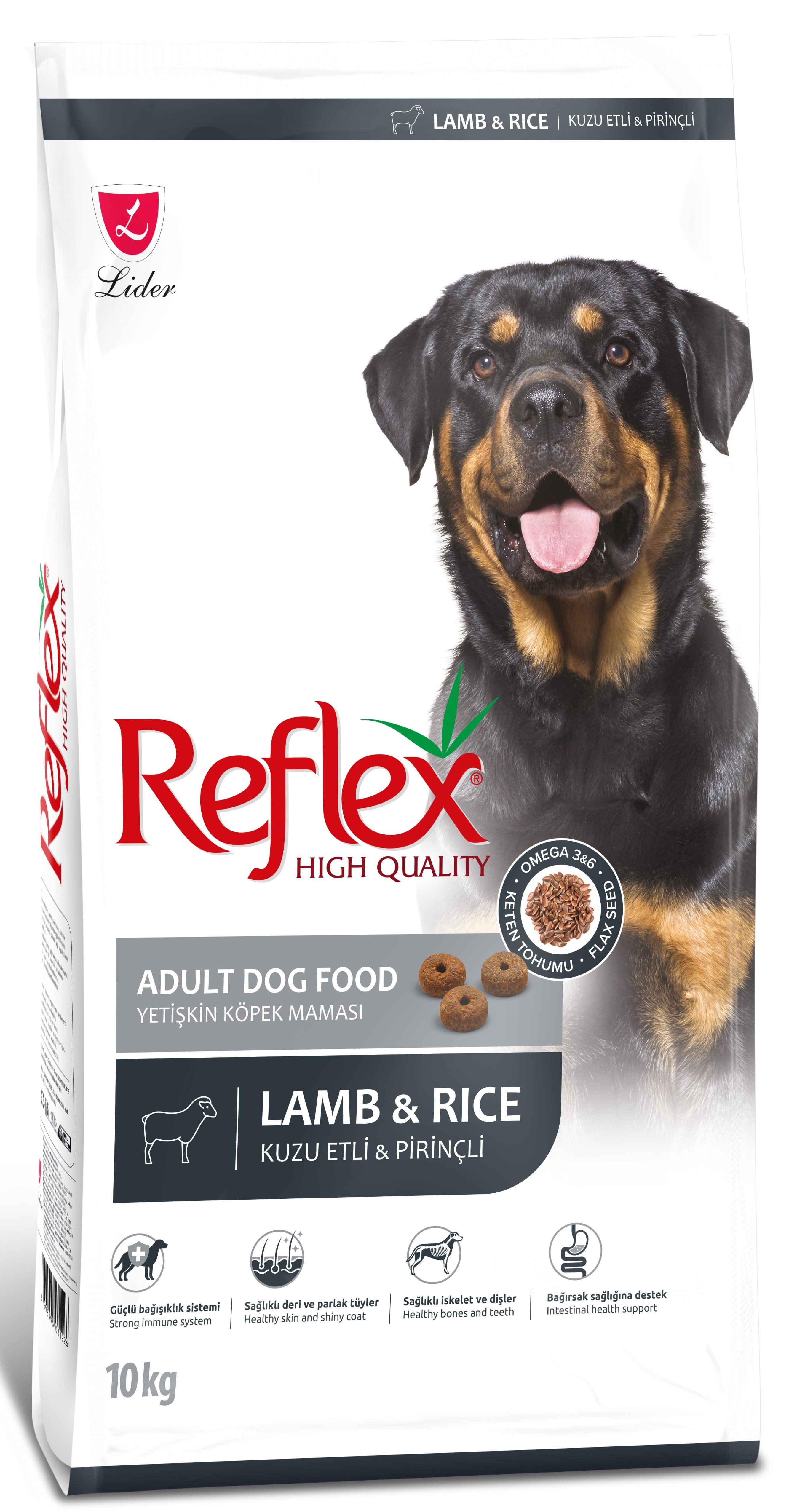 Reflex Kuzu Etli ve Pirinçli Yetişkin Köpek Maması 10 Kg