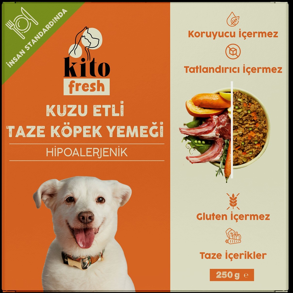 Kito Fresh Kuzu Etli Köpek Yemeği 250 Gr