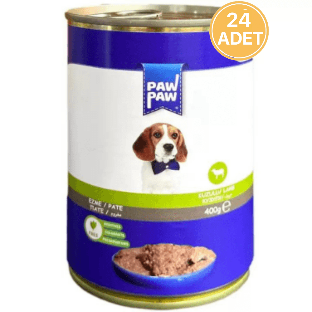 Paw Paw Pate Kuzulu Yavru Köpek Konservesi 400 gr (24 ADET)