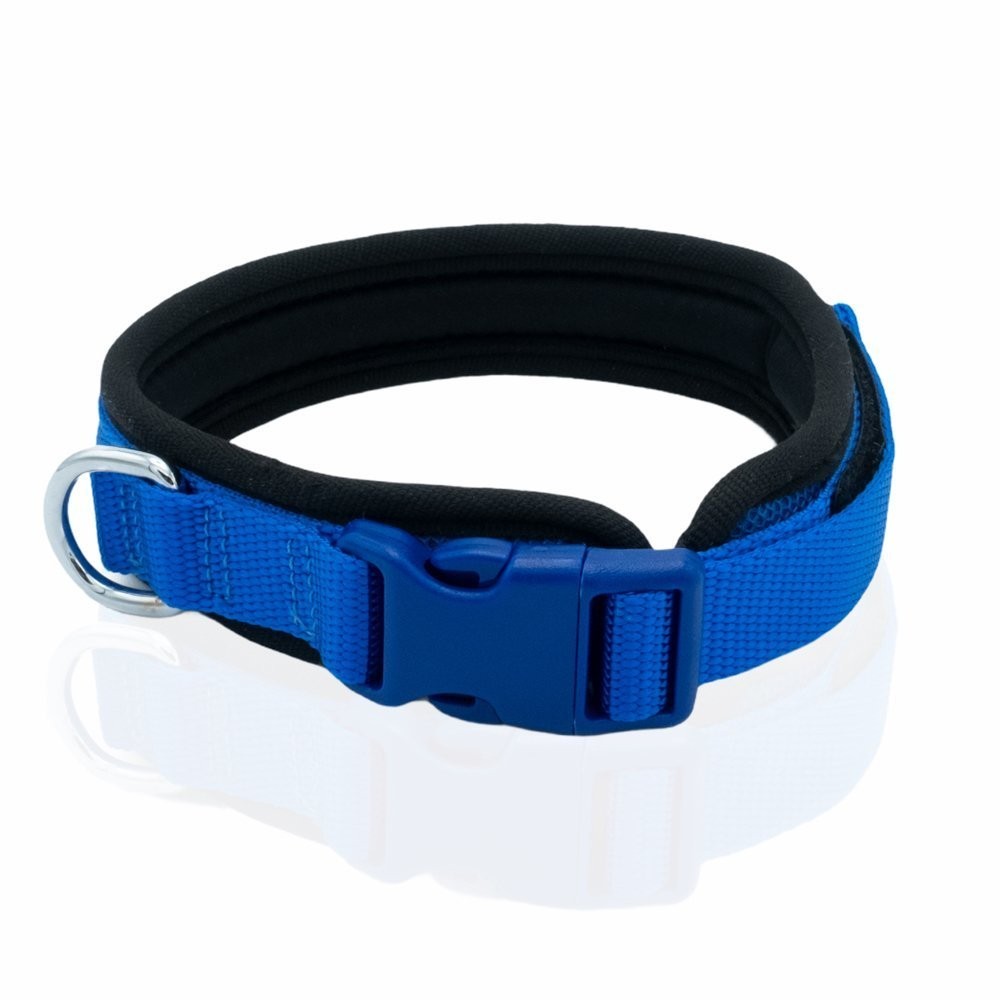 Doggie Havalı Dokumadan El Yapımı Köpek Boyun Tasması 2.5x40-50 Cm Royal Mavi