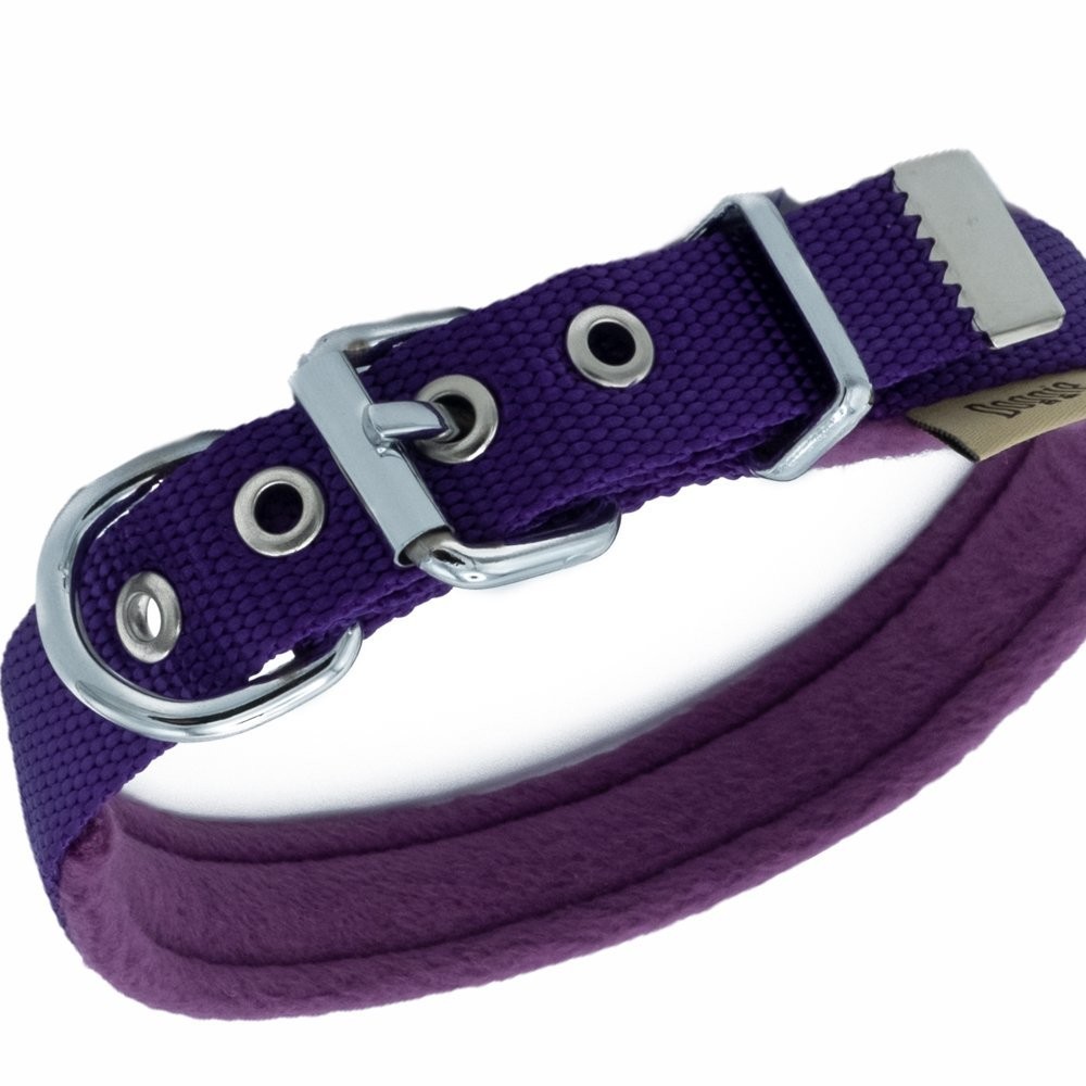 Doggie Polar Dokumadan El Yapımı Köpek Boyun Tasması 2x35-40 Cm Mor