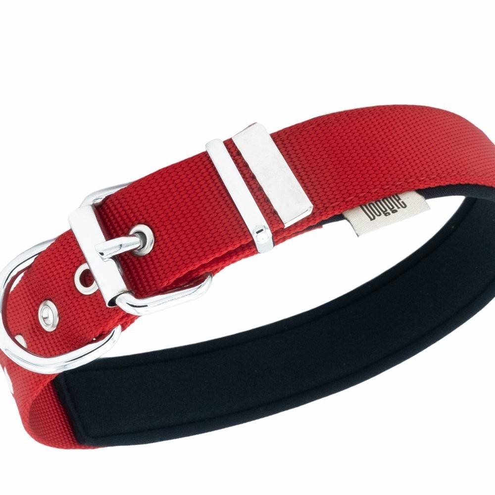 Doggie Comfort Metal Kemik İşlemeli Köpek Boyun Tasması M 3x42-50 Cm Kırmızı