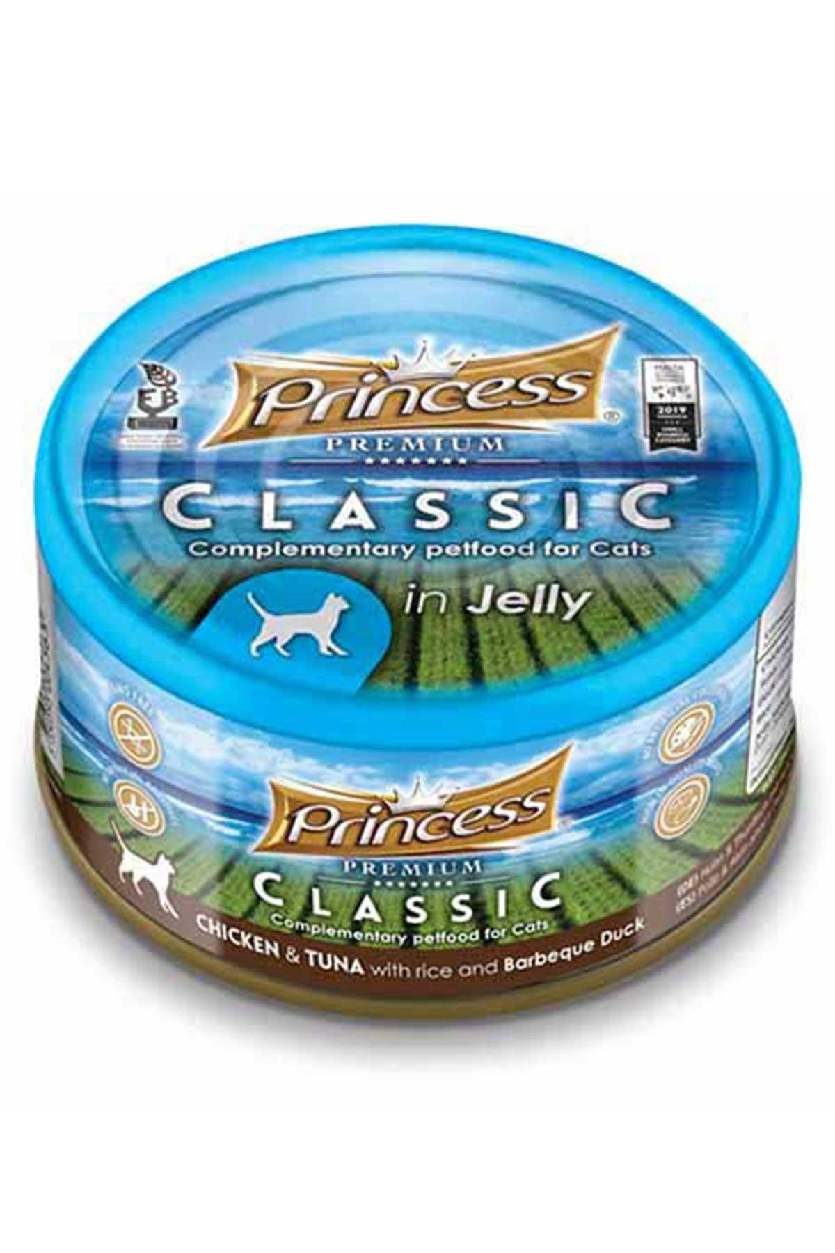 Princess Classic Tavuk Etli Ton Balıklı Ördekli ve Pirinçli Yetişkin Kedi Konservesi 170 Gr