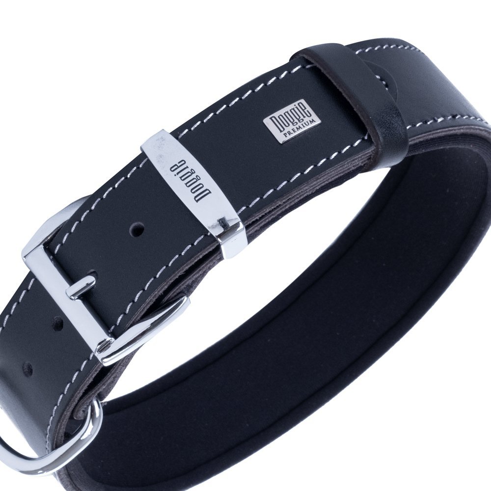 Doggie Deri Kemik Desenli Boyun Tasması M 4x52-60 Cm Siyah