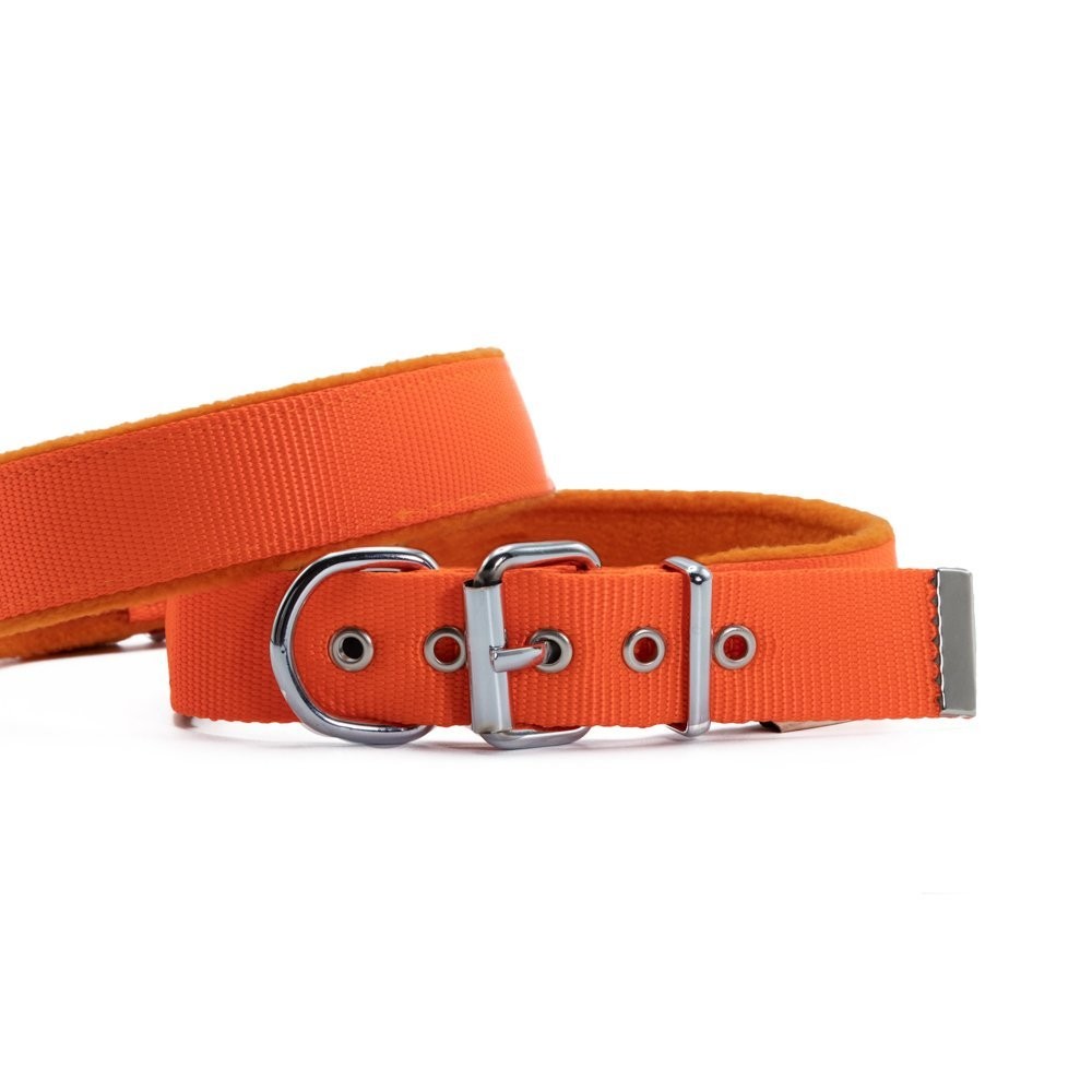 Doggie Polar Dokumadan El Yapımı Köpek Boyun Tasması 3x42-50 Cm Turuncu