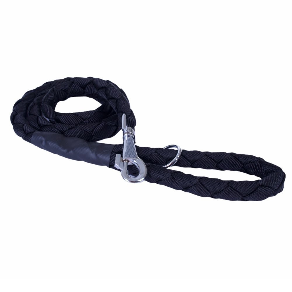 Doggie Dokumadan El Yapımı Örgülü Köpek Gezdirme Kayışı M-2.5x120 Cm Siyah