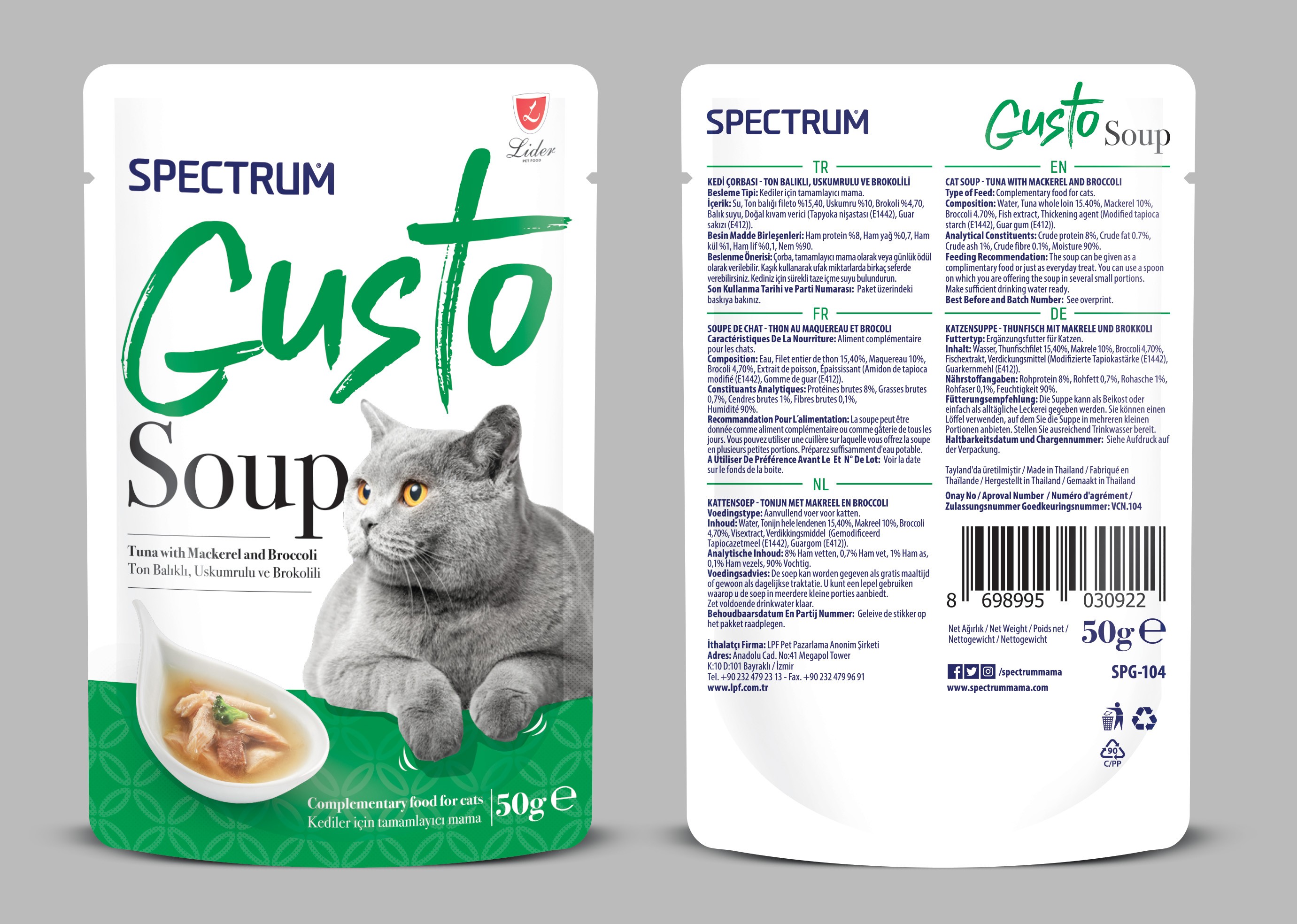 Spectrum Gusto Ton Balıklı Uskumru Ve Brokoli Çorba 50 Gr