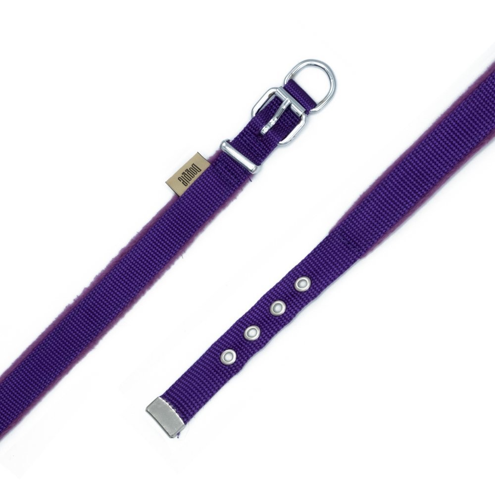 Doggie Polar Dokumadan El Yapımı Köpek Boyun Tasması 2x35-40 Cm Mor