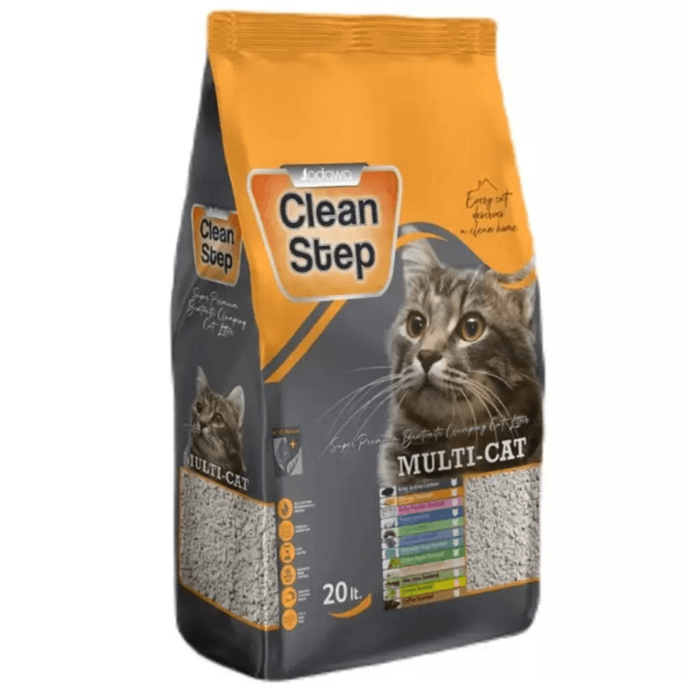 Jadawa Clean Step Limon Kokulu Topaklanan İnce Tane Bentonit Kedi Kumu 20 Lt