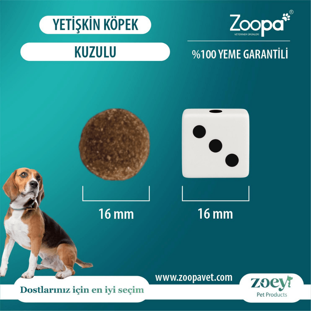 Zoey Kuzulu Yetişkin Köpek Maması 15 KG