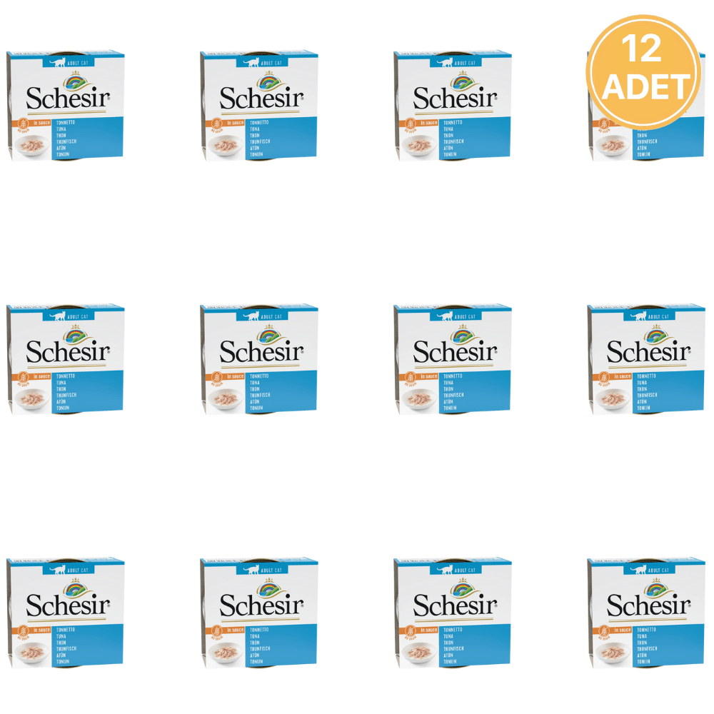 Schesir Soslu Ton Balıklı Yetişkin Kedi Konservesi 70 Gr (12 Adet)
