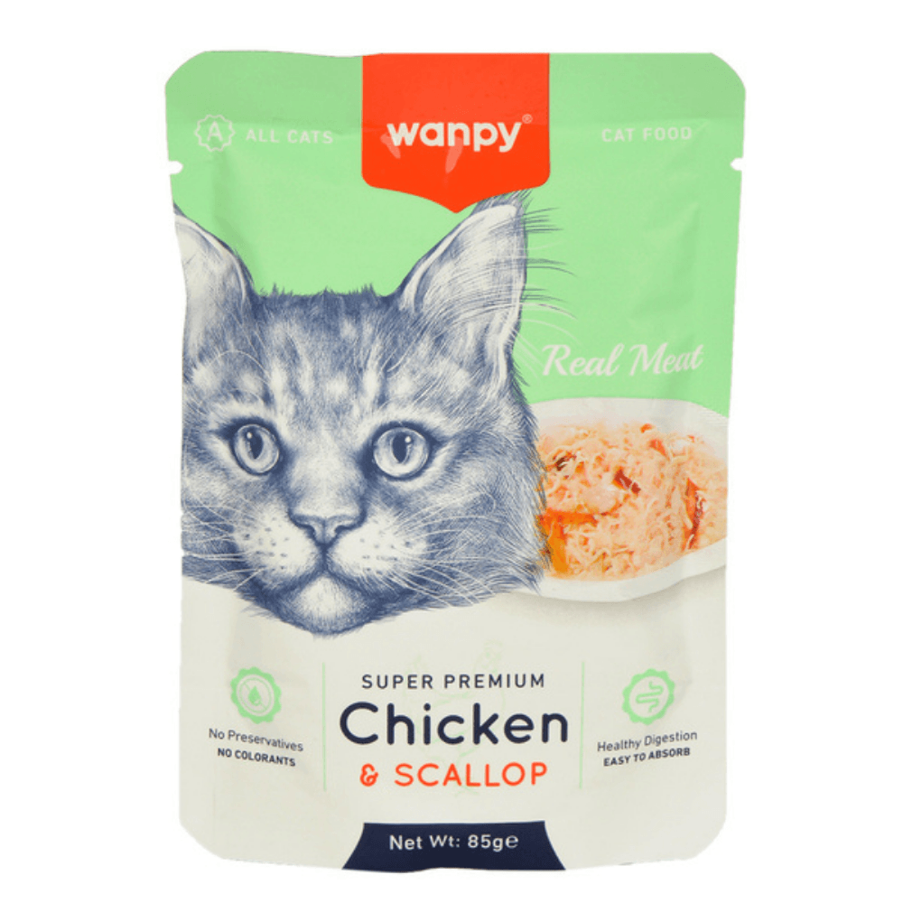Wanpy Pouch Tavuklu & Morina Balıklı Yetişkin Kedi Konservesi 85 Gr