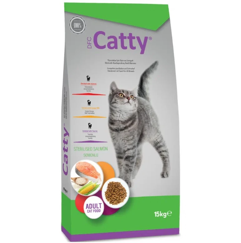 Catty Somonlu Kısırlaştırılmış Yetişkin Kedi Maması 15 Kg