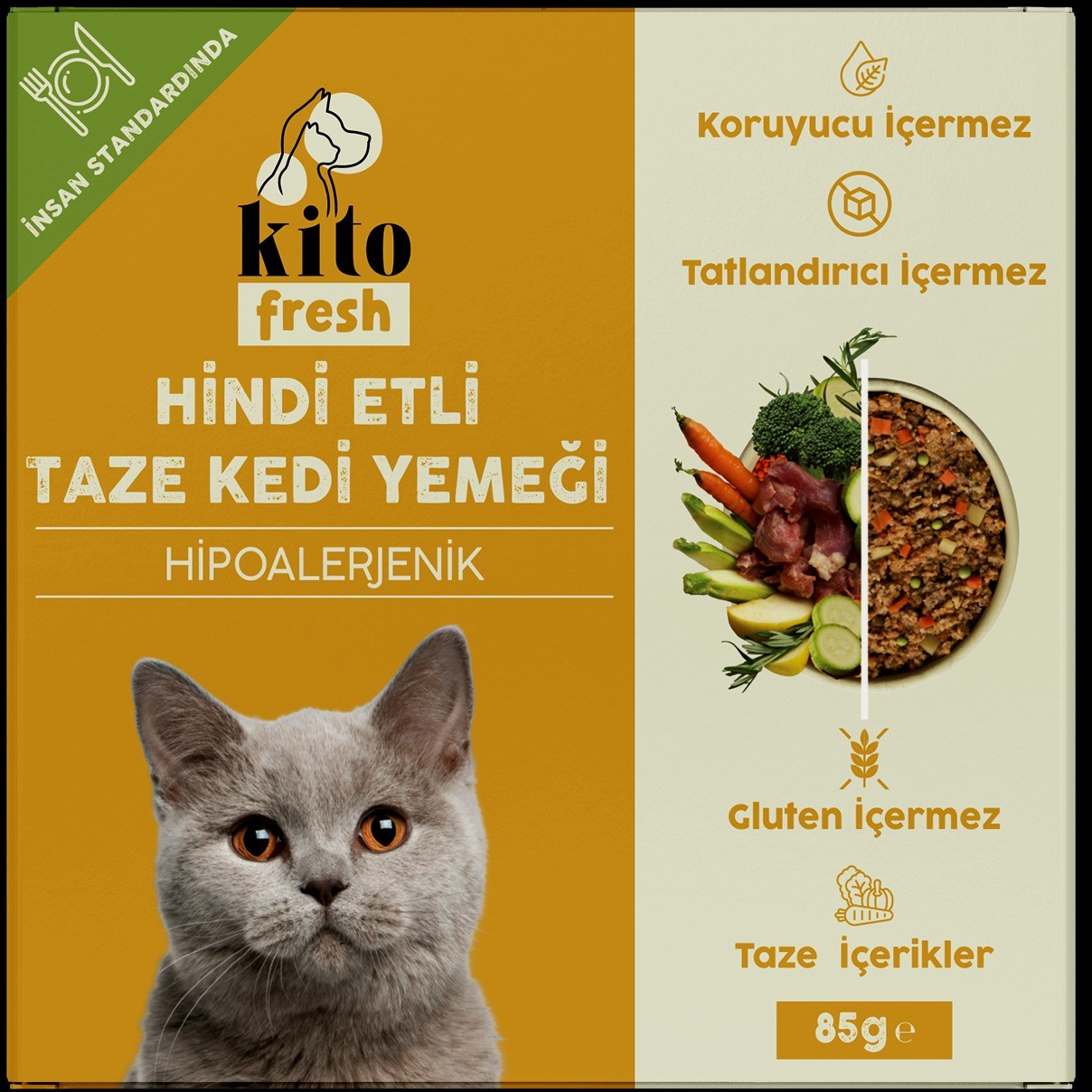 Kito Fresh Hindi Etli Kedi Yemeği 85 Gr