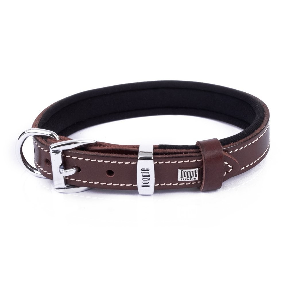 Doggie Deri Kemik Desenli Boyun Tasması M 2x35-40 Cm Kahverengi