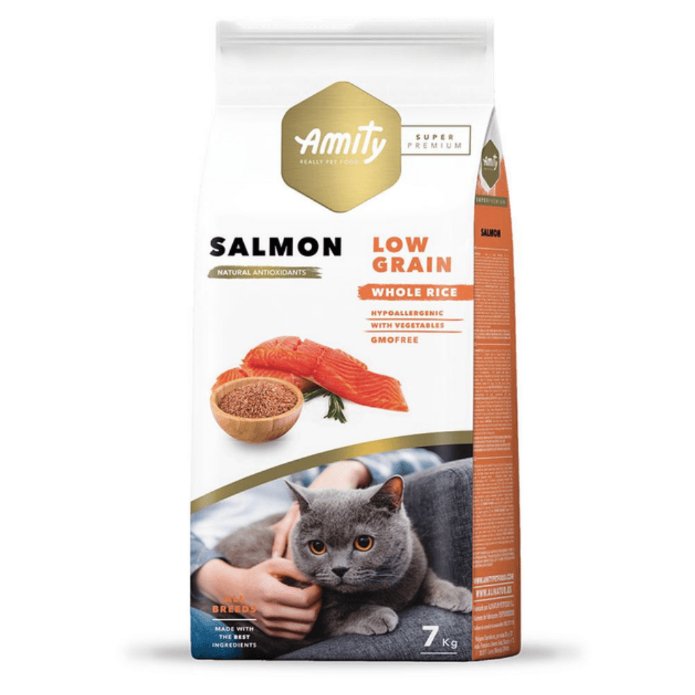 Amity Süper Premium Düşük Tahıllı Somonlu Yetişkin Kedi Maması 7 Kg