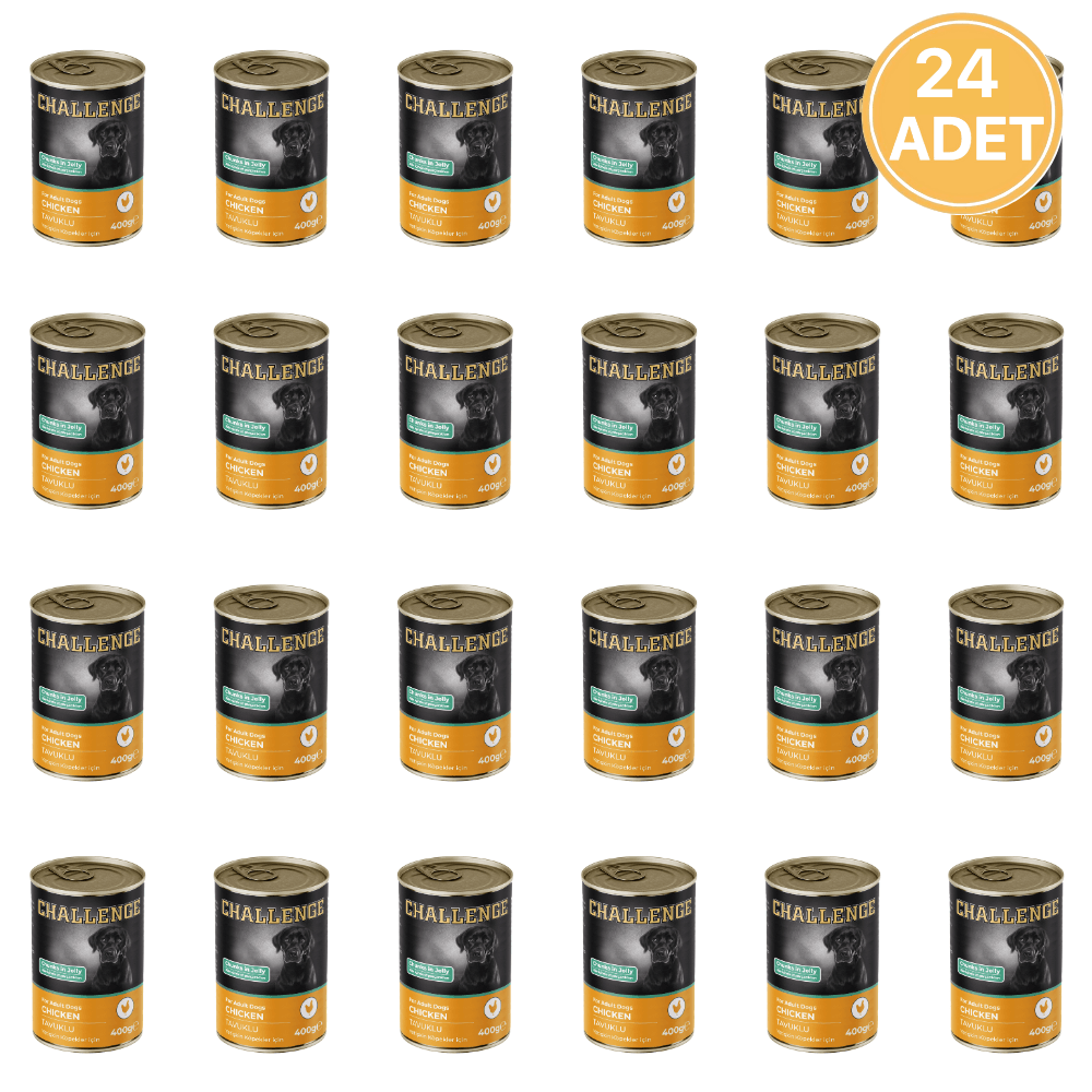 Challenge Tavuklu Yetişkin Köpek Konservesi 400 gr (24 Adet)