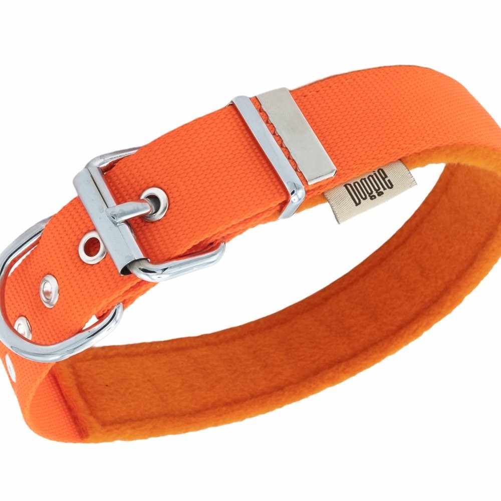 Doggie Polar Dokumadan El Yapımı Köpek Boyun Tasması 3x42-50 Cm Turuncu