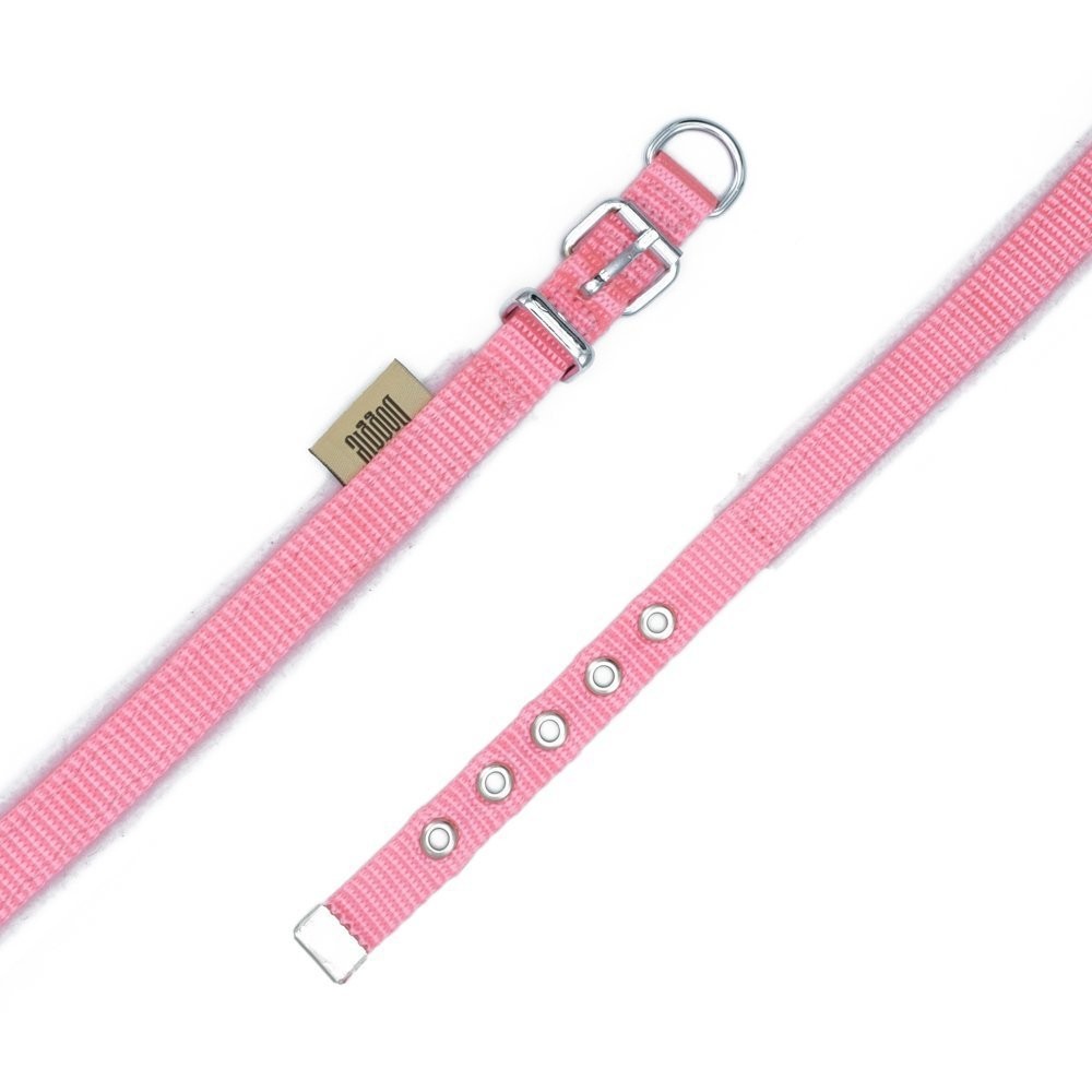 Doggie Polar Dokumadan El Yapımı Köpek Boyun Tasması 1.5x20-25 Cm Pembe