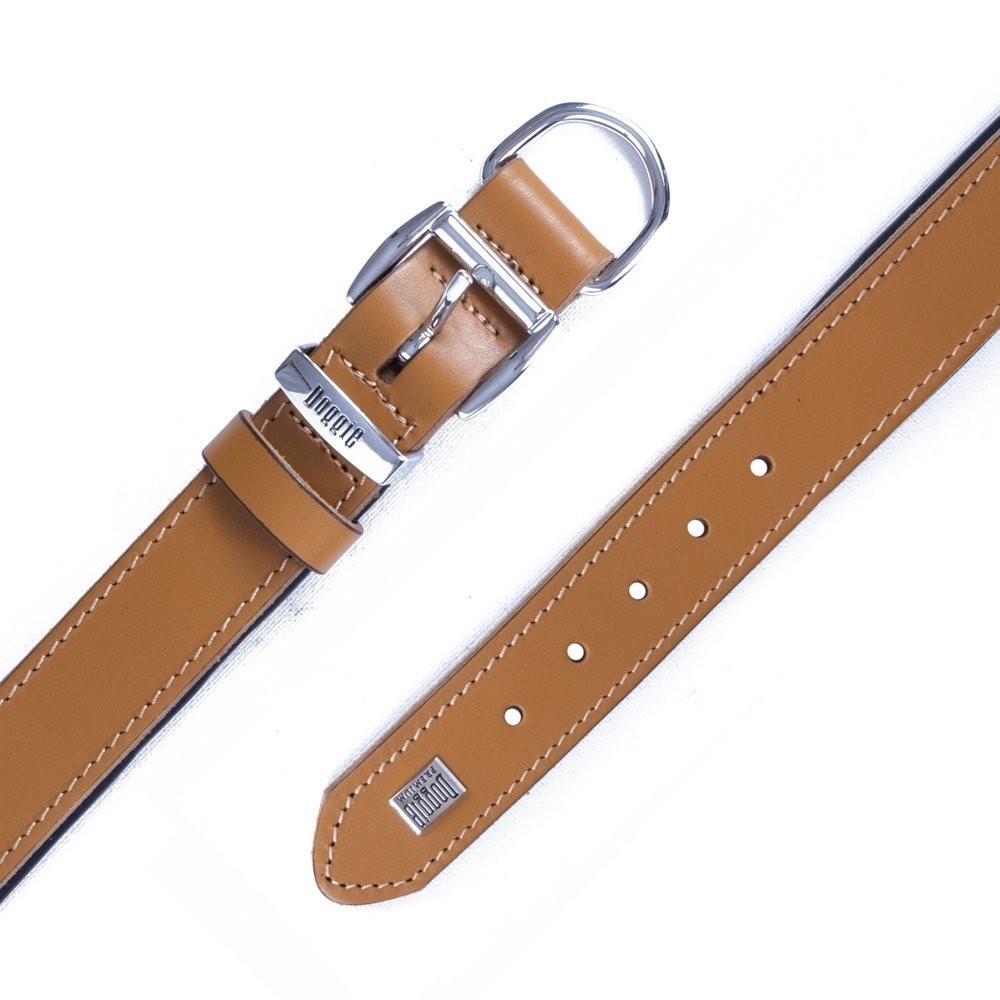 Doggie Firstclass Gerçek Deriden El Yapımı Köpek Boyun Tasması 3x42-50 Cm Camel