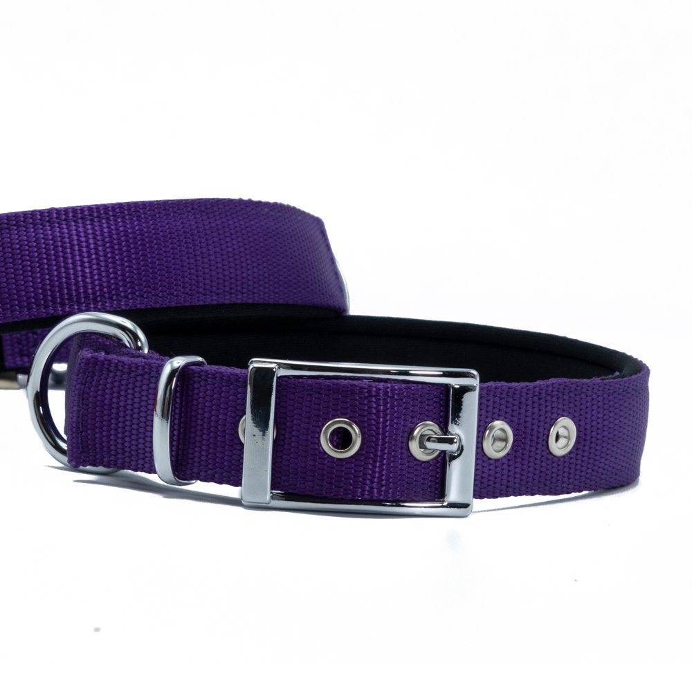 Doggie Elit Dokumadan El Yapımı Köpek Boyun Tasması 2.5x37-45 Cm Mor