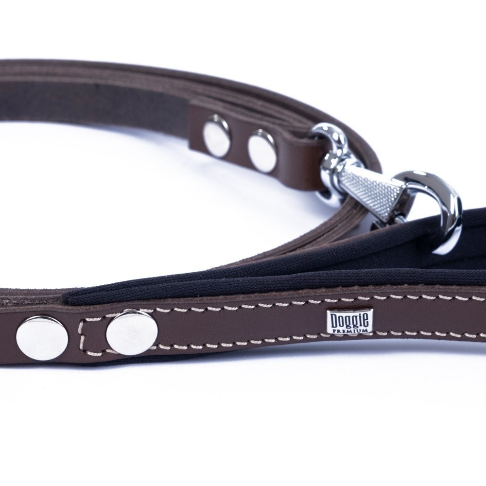 Doggie Konforlu Gerçek Deriden El Yapımı Köpek Gezdirme Kayışı 1.5x160 Cm Kahverengi