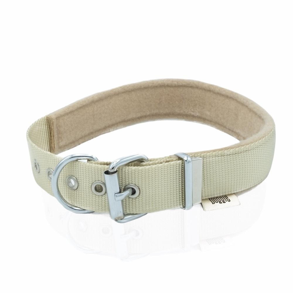 Doggie Polar Dokumadan El Yapımı Köpek Boyun Tasması 3x42-50 Cm K.Haki