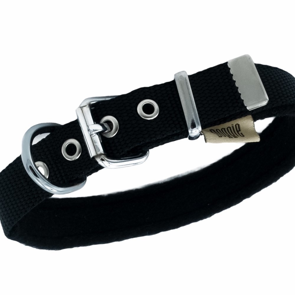 Doggie Polar Dokumadan El Yapımı Köpek Boyun Tasması 2x35-40 Cm Siyah