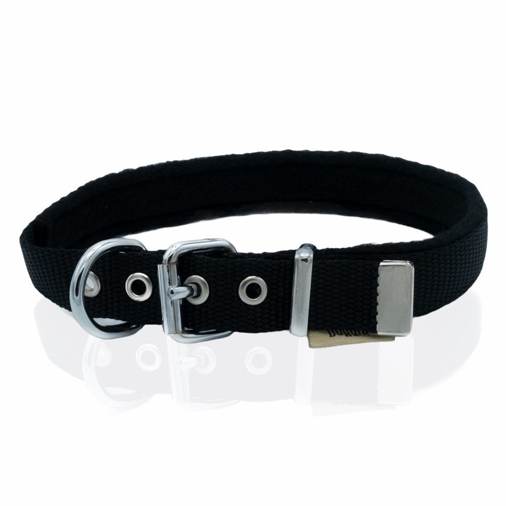 Doggie Polar Dokumadan El Yapımı Köpek Boyun Tasması 2x35-40 Cm Siyah