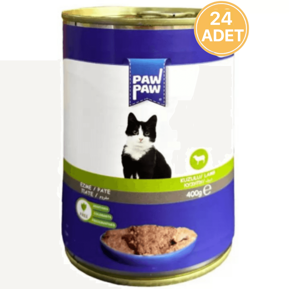 Paw Paw Pate Kuzulu Yetişkin Kedi Konservesi 400 gr (24 ADET)