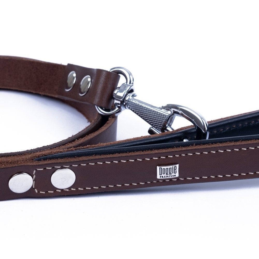 Doggie Firstclass Gerçek Deriden El Yapımı Köpek Gezdirme Kayışı 1.5x160 Cm Kahverengi
