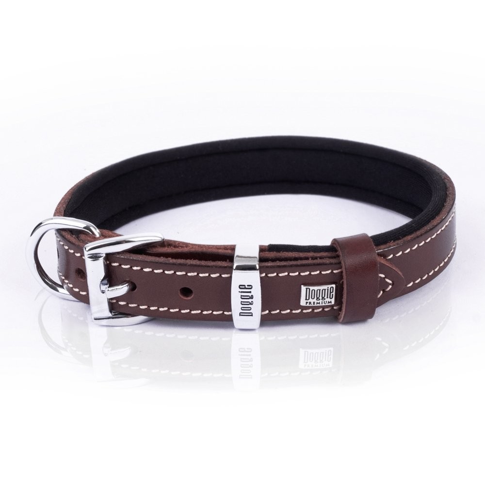 Doggie Deri Pati Desenli Boyun Tasması M 2x35-40 Cm Kahverengi