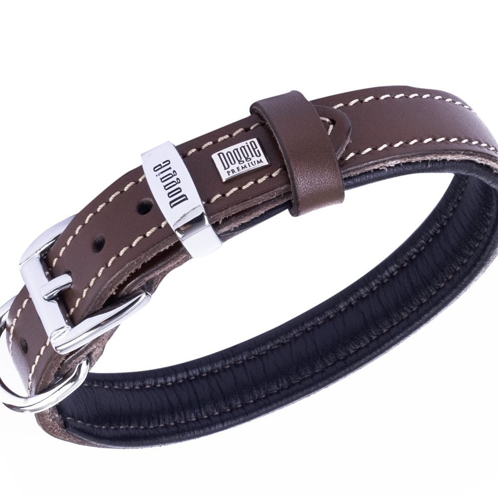 Doggie Deri Pati Desenli Boyun Tasması M 2x35-40 Cm Kahverengi