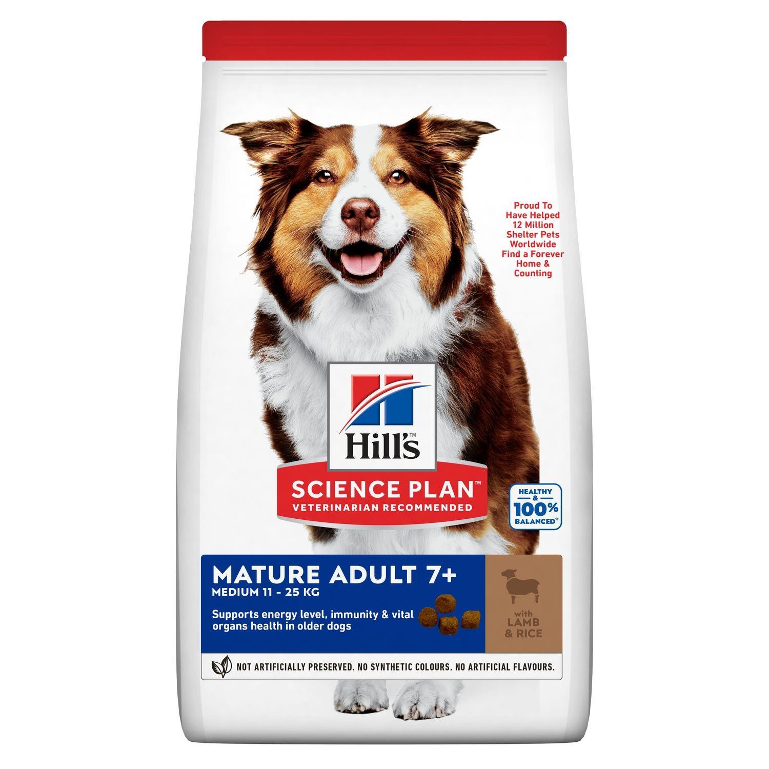 Hill's +7 Kuzu Etli Orta Irk Yaşlı Köpek Maması 14 Kg