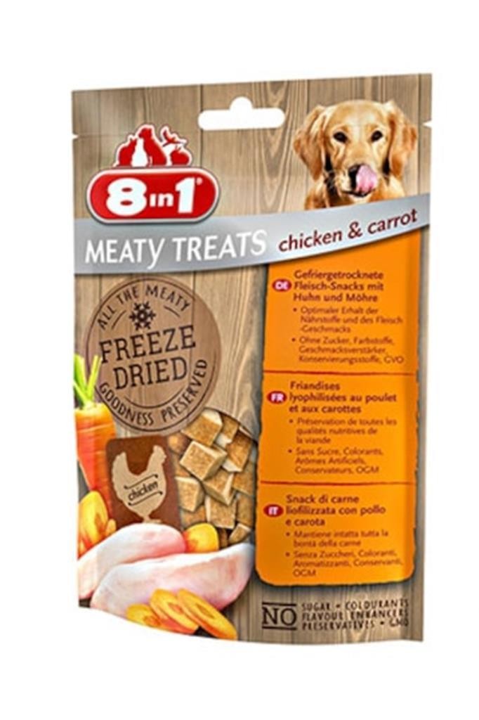 8in1 Freeze Dried Tavuk Etli Havuçlu Köpek Ödülü 50 Gr