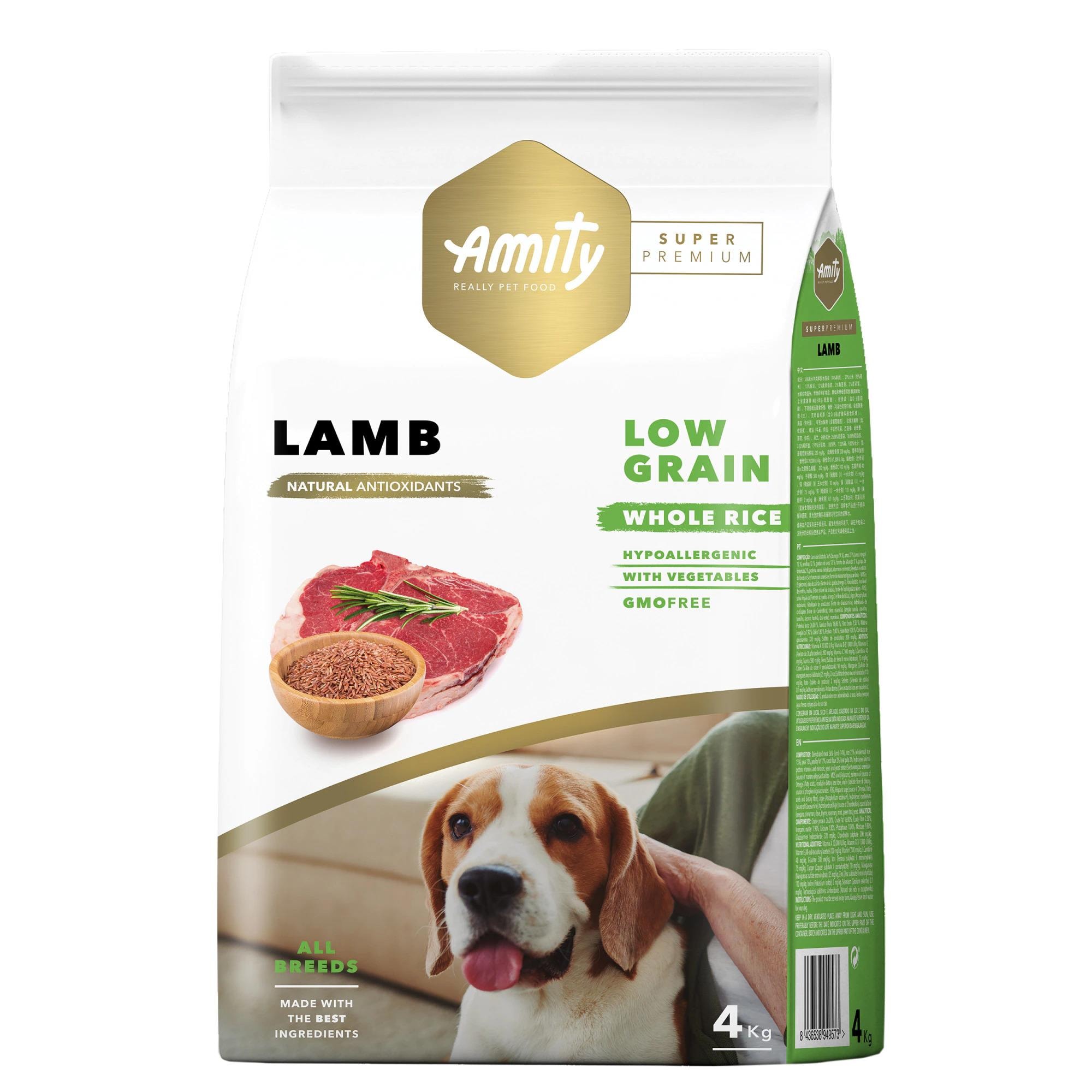 Amity Super Premium Az Tahıllı Kuzu Etli Yetişkin Köpek Maması 4 Kg