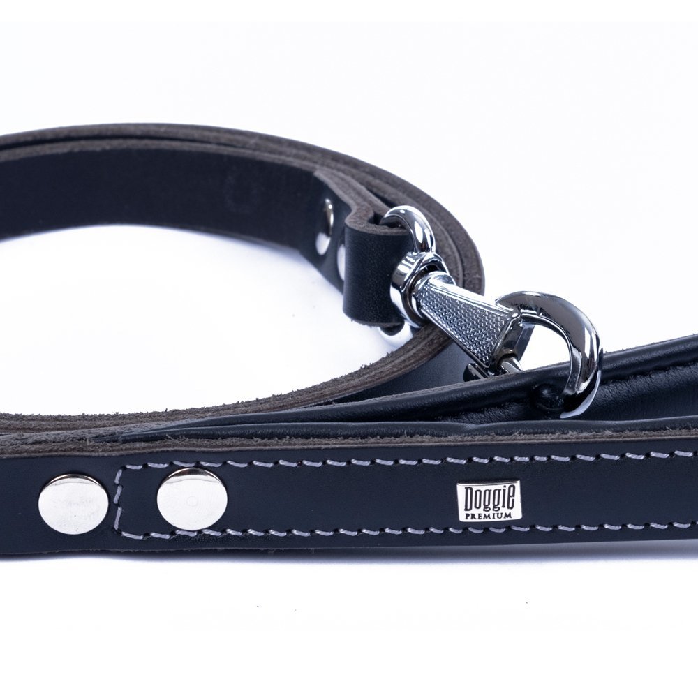 Doggie Firstclass Gerçek Deriden El Yapımı Köpek Gezdirme Kayışı 1.5x160 Cm Siyah