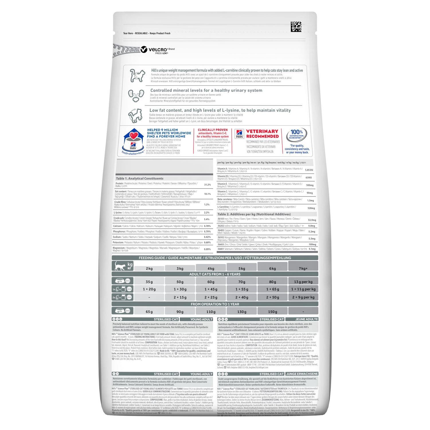 Hill's Sterilised Ton Balıklı Kısırlaştırılmış  Kedi Maması 13 + 2 Kg