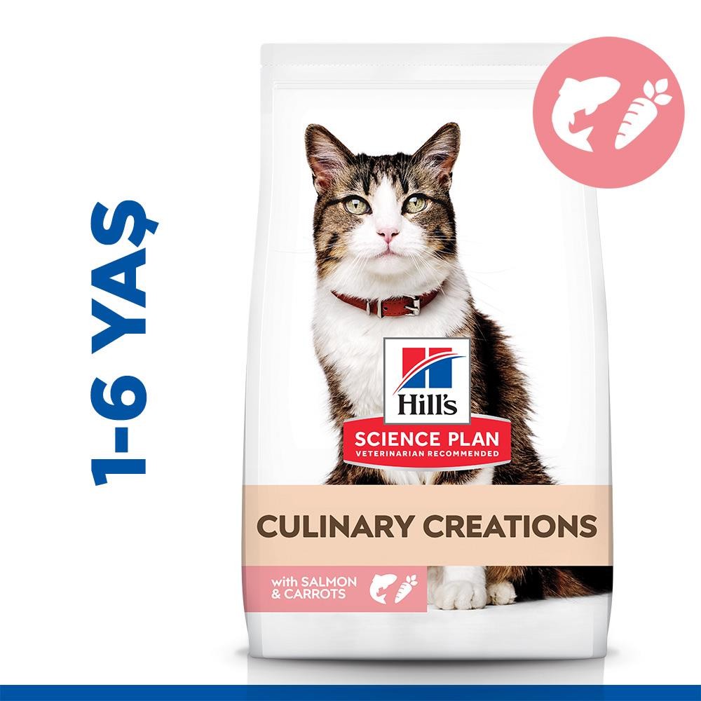 Hill's Culinary Creations Somonlu Havuçlu Yetişkin Kedi Maması 1.5 Kg