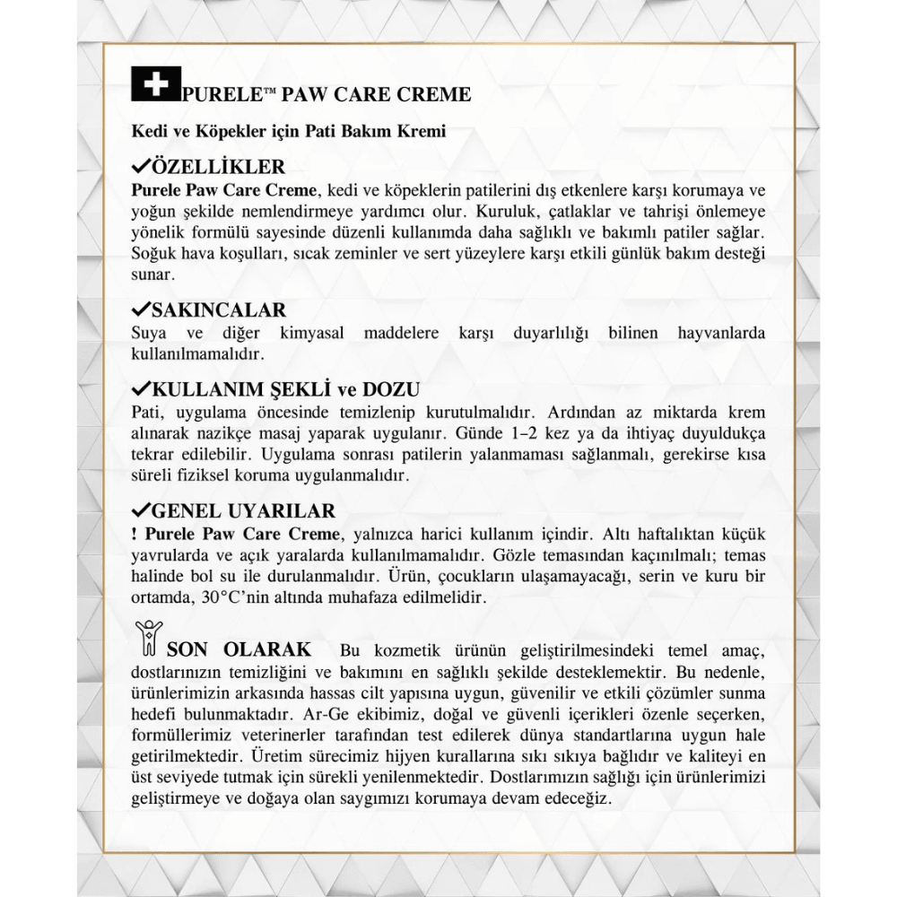 Purele Kedi Ve Köpekler İçin Pati Bakım Kremi 100ml