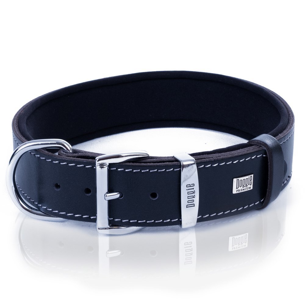 Doggie Deri Kemik Desenli Boyun Tasması M 4x52-60 Cm Siyah