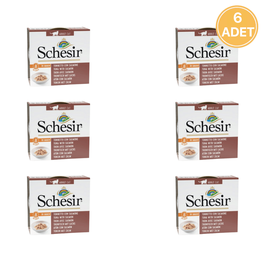 Schesir Soslu Ton Balıklı ve Somonlu Yetişkin Kedi Konservesi 70 Gr