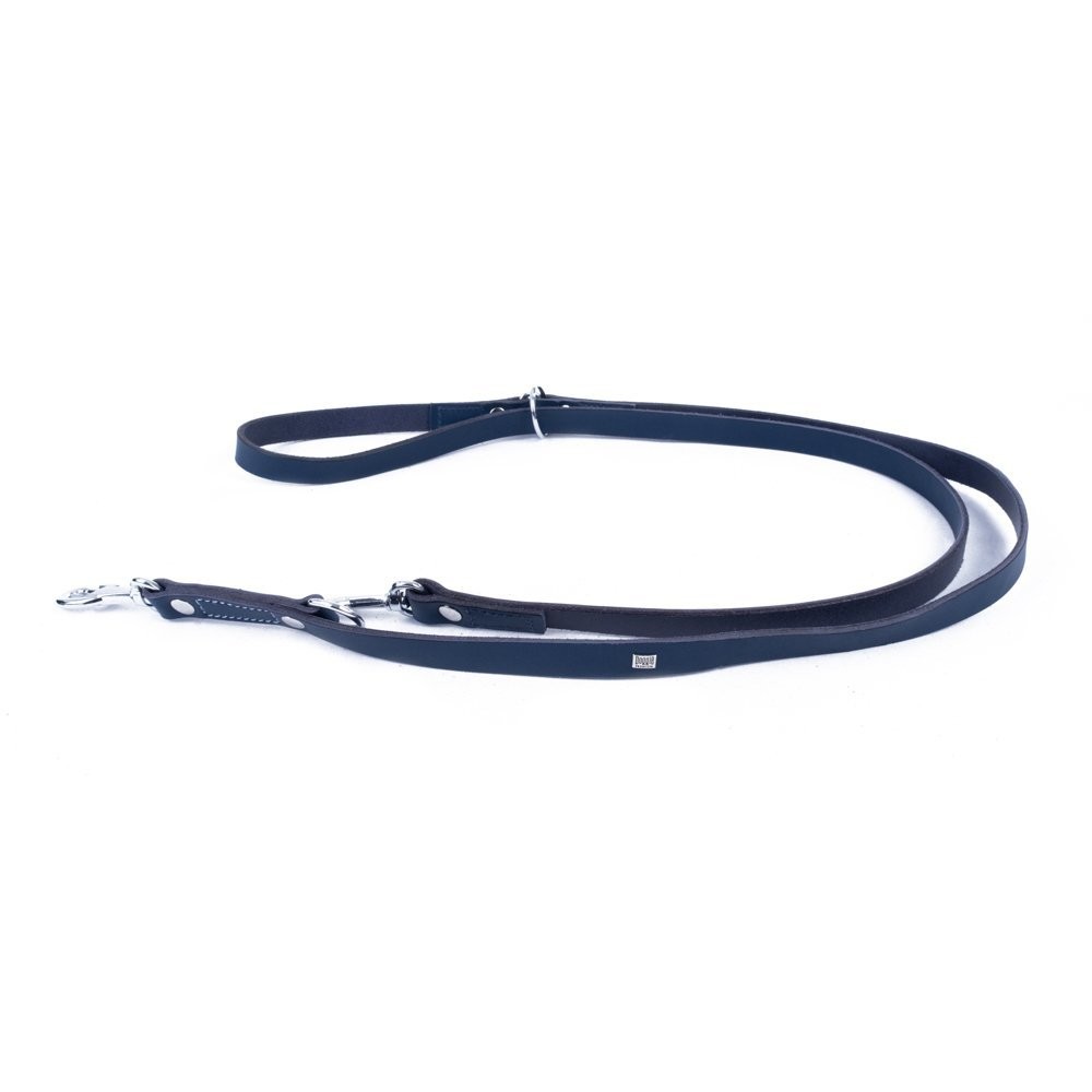 Doggie Ayarlanabilir Seri Klasik Gerçek Deriden El Yapımı  Köpek Gezdirme Kayışı 2x120-200 Cm Royal Mavi