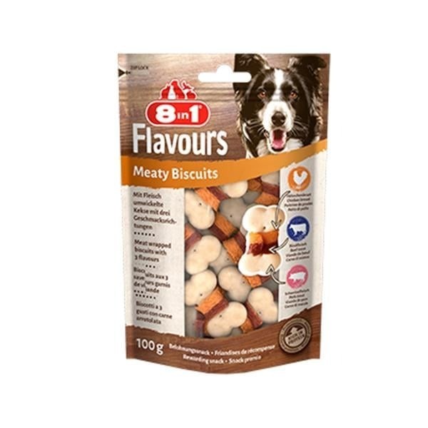 8in1 Flavours Meaty Biscuits Kıtır Köpek Ödülü 100 Gr