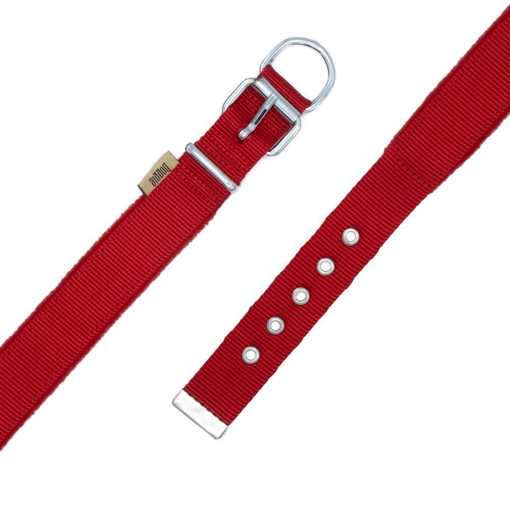 Doggie Polar Dokumadan El Yapımı Köpek Boyun Tasması 3x47-55 Cm Kırmızı