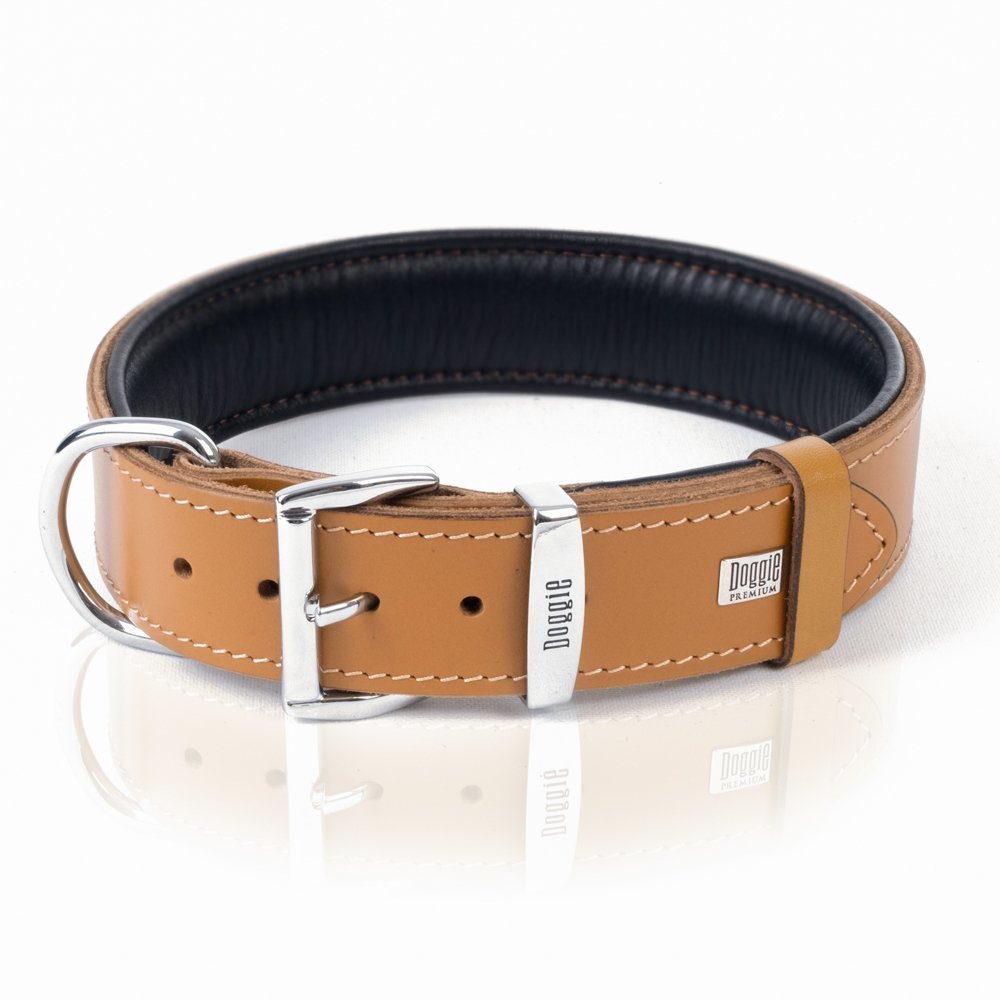 Doggie Firstclass Gerçek Deriden El Yapımı Köpek Boyun Tasması 4x57-65 Cm Camel