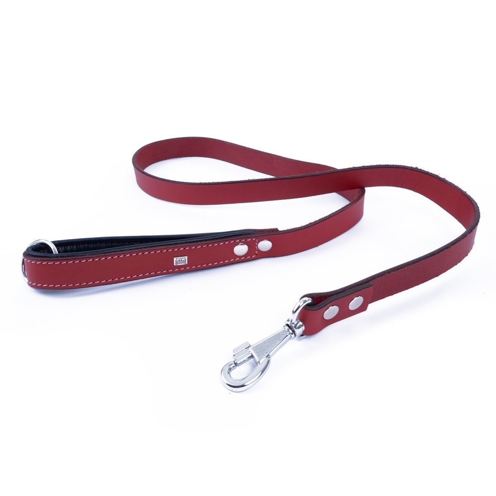 Doggie Firstclass Gerçek Deriden El Yapımı Köpek Gezdirme Kayışı 2.5x120 Cm Kırmızı