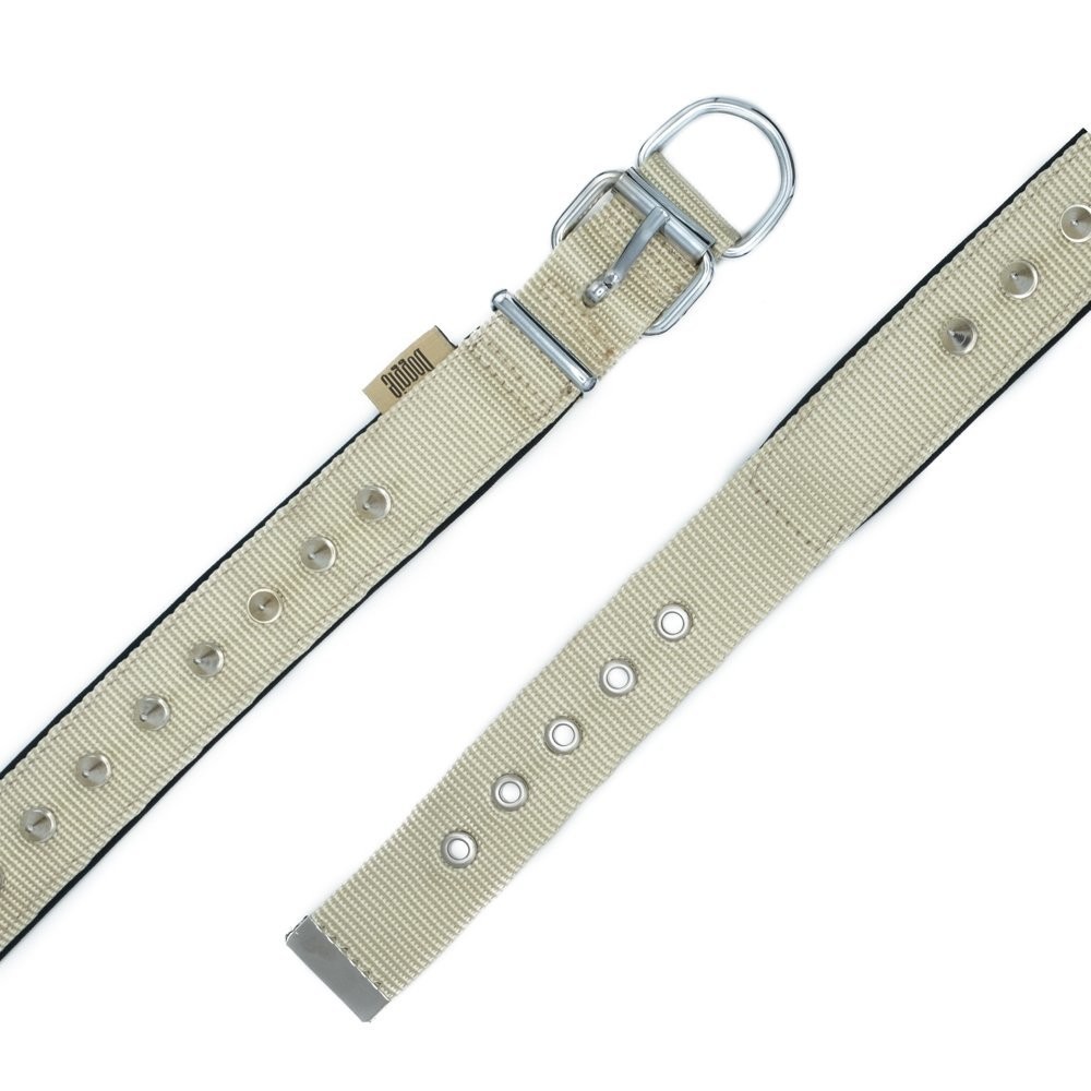 Doggie Konforlu Dokumadan El Yapımı Çivili Köpek Boyun Tasması 3x47-55 Cm K.Haki