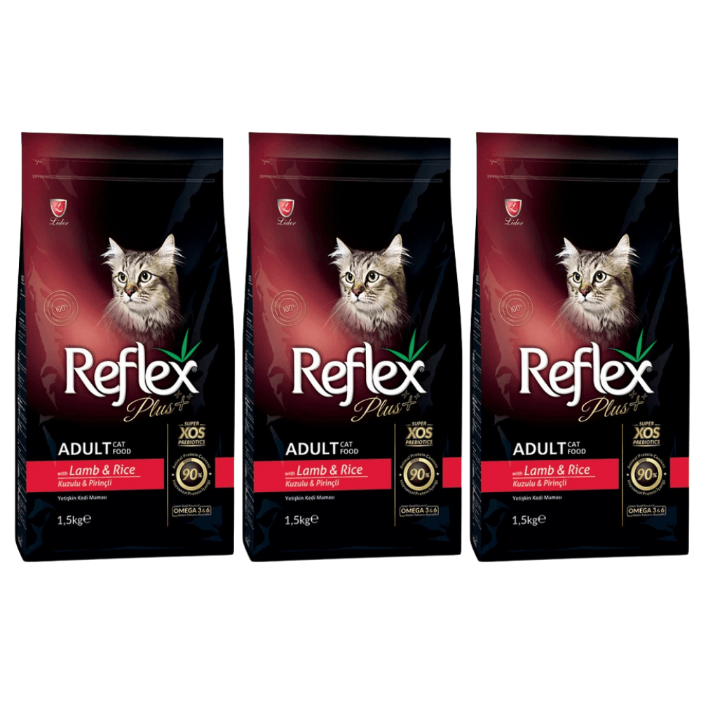Reflex Plus Kuzulu ve Pirinçli Yetişkin Kedi Maması 1.5 Kg (3 Adet)