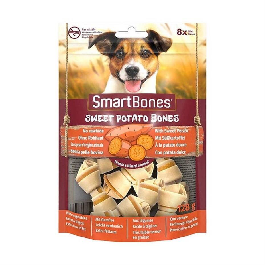 Smart Bones Tavuk Etli Tatlı Patatesli Mini Düğüm Kemik 128 Gr (8 Adet)